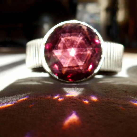 Vintage 1980s Amethyst-toned Jewel Bracelet - Picture 9 of 9